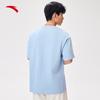 Anta Casual Solid Color Short Sleeve T-Shirt Unisex Tops Ceramic-Blue 972328113