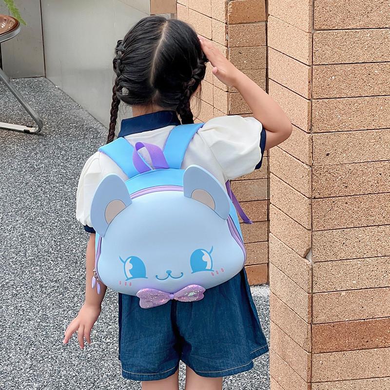 Adorable Cartoon Hard Shell Backpack For Kids Breathable Oxford Fabric Design