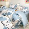Summer Cartoon Anime Cool Moisture-wicking Breathable Washed Polyester for Quilt Cover Naked Sleeping Bed Sheet Student Set