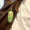 Watermelon Strips Plush Keyring Funny Keychain Bags Accessories for Adults