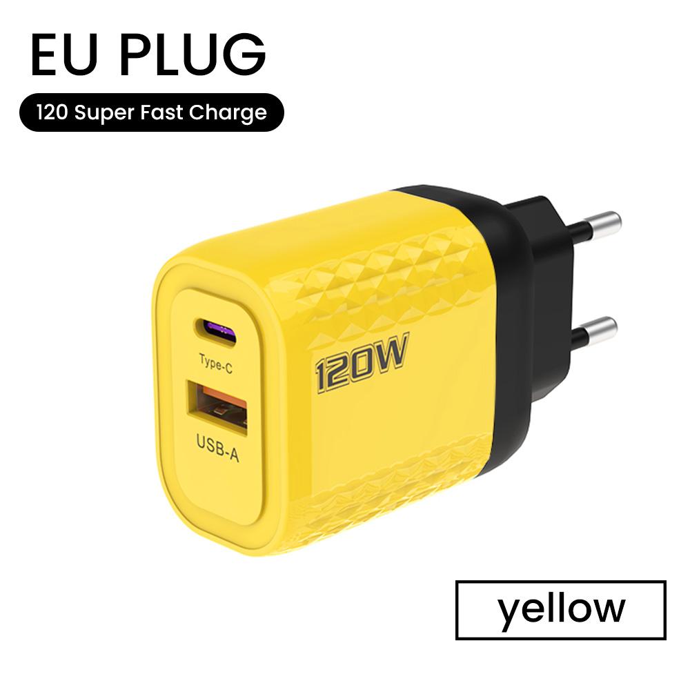2 porty 120W rychlé nabíjení USB typ C nabíječka PD QC 3.0 USB C nabíječka EU/US/UK zástrčka adaptér pro iphone Xiaomi Samsung