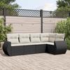 VidaXL Garden Lounge Set with Cushions 5 Pcs, Patio Sofas, Patio Furniture Set, Outdoor Furniture, Black 3221325