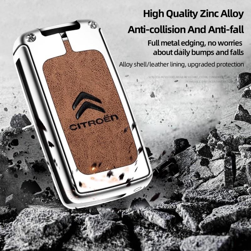 Zinc Alloy Car Key Case Cover Citroen C4 C5 C3 C1 C2 C6 C8 Picasso Berlingo VTS Xsara C-Crosser C-Elysee Jump KeyChain Metal Key