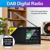 Multifunctional DAB FM Digital Radio 2.4 Inch LCD Display Bluetooth 5.0 Stereo Audio Receiver Portable for Home Office