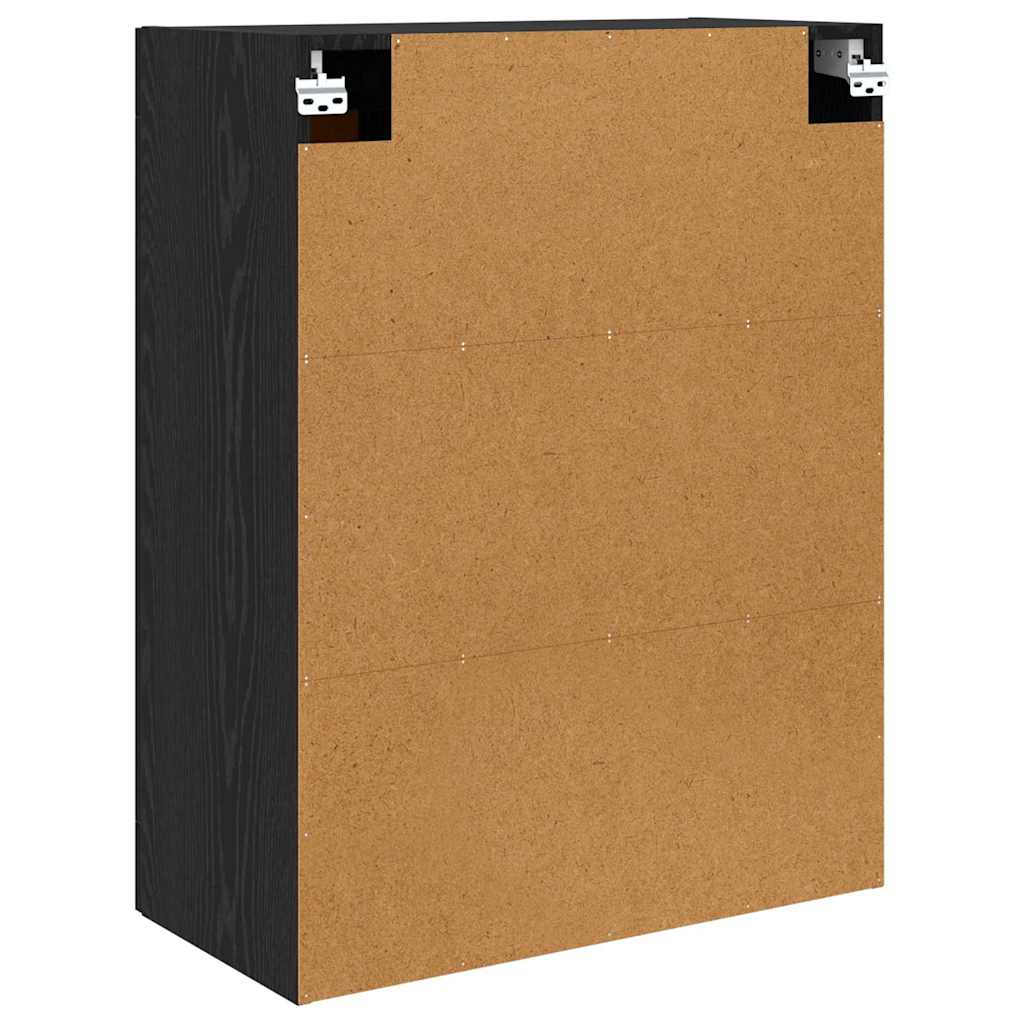 Wall Mounted Cabinet Black Oak Effect 69.5 x 34 x 90 cm