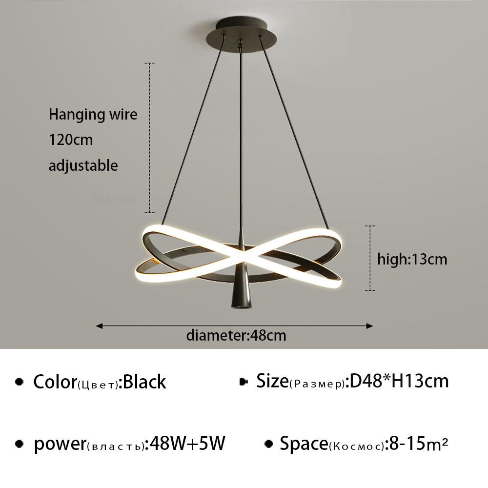 Nowoczesny żyrandol z wiszącą lampą LED, wiszący żyrandol do jadalni, salonu, sypialni, wnętrza domu, wystrój, oprawa oświetleniowa, lusterko