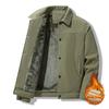 Men's Winter Warm Jackets With Fleece Lined Casual Lightweight Windproof Coat With Pockets Lapel Collar Work Jacket for Men Thick Thermal Cargo Jacket