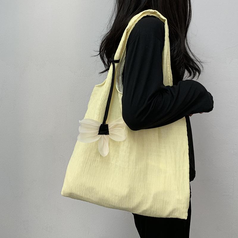 

Сумка через плечо из плиссированной парусиновой ткани в стиле феи - большая вместимость для студентов