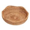 Wicker Basket Round Woven Storage Bowl Bread Fruit Serving Basket for Kitchen Dining Room Living Room S 22.5cm 8.86in