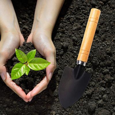 Shovel Rake Compact Size Sturdy Loose Soil Wood Handle Rust Resistant Mini Shovel