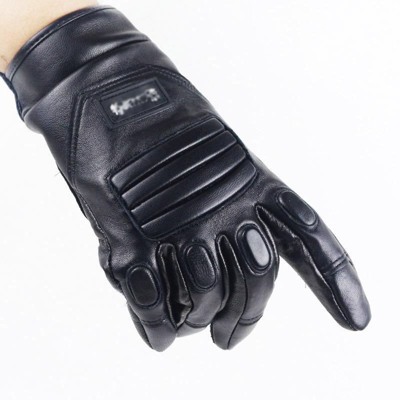 Leather Tactical Gloves Sheepskin Locomotive Sports Full Finger