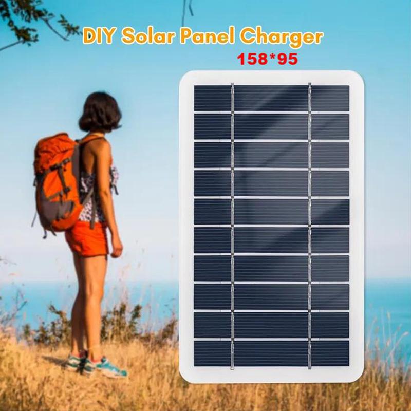 Павербанк Телефон На вулиці Кемпінг Дім Портативна Сонячна Панель 5В 2Вт Сонячна Пластина З USB Безпечна Зарядка Стабілізація Зарядний Пристрій для Акумулятора