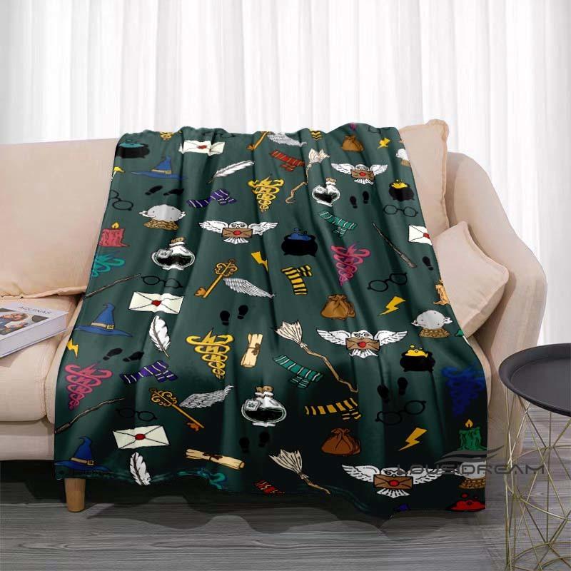 Fantasy-Abenteuerfilm-Thema 3D-gedruckte Decke Harry Potter Warm Gemütlich Flanell-Überwurf Geeignet für Schlafzimmer Sofas Betten