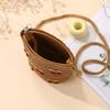 Children Foldable Woven Straw Bag Summer Girl Shoulder Bags Red Cherries Kids Handbags Beach Travel Crossbody Bags Small Wallets