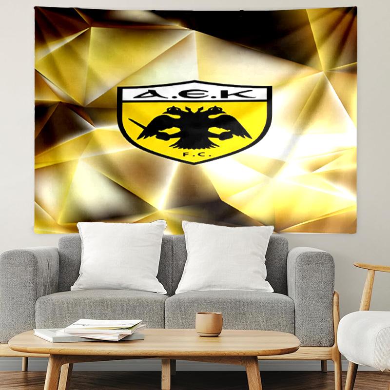 AEK Athens FC Print Tapestry, Lightweight Wall Hanging, for Bedroom, Dorm, Living Room, Home Art Decor, Birthday Christmas Gift for Friends