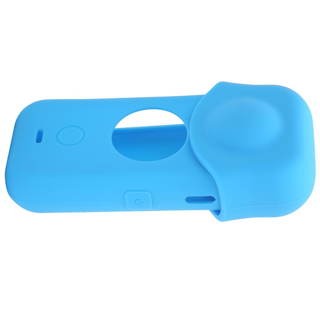 Small Panoramic Camera Silicone Protective Case with Lens Cover for Insta360 ONE X2Blue
