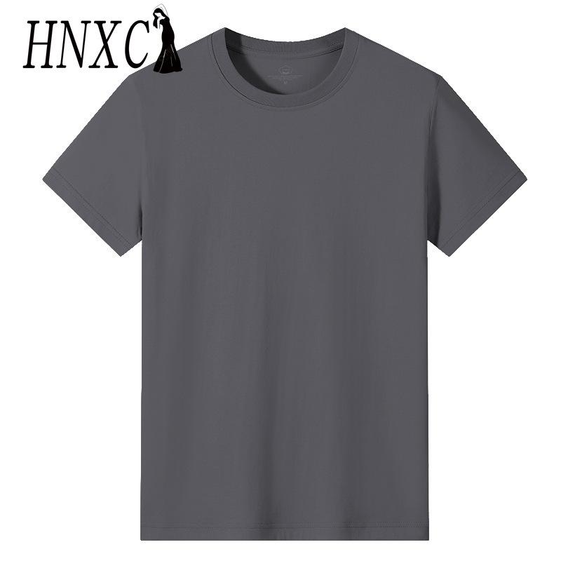HNXC Kortermet t-skjorte i bomull for menn mote løs halvermet skjorte med trykt medfølende skjorte