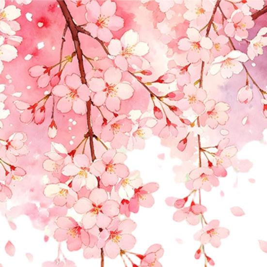 Kirschblüten-Blumen-Fensteraufkleber Frühling Aquarell Hängende Blumenranke Schmetterlinge Glastür-Aufkleber Wiederverwendbarer Fensteraufkleber für Zuhause Büro