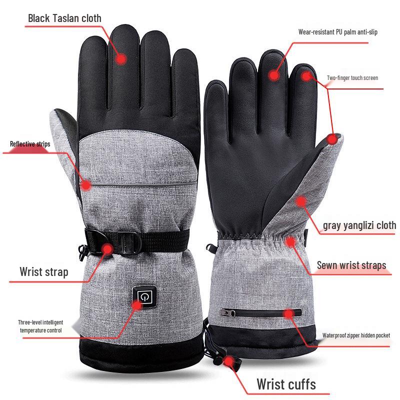 Waterproof Heated Touchscreen Gloves for Outdoor Activities