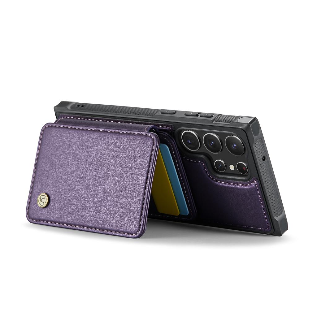 JEEHOOD J05 For Samsung Galaxy S23 Ultra Case Leather Mobile Cover with Detachable Magnetic Card Bag