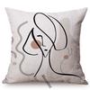 Modern Sketch Art Home Decoration Sofa Pillow Case Abstract Geometric Line Design Sexy Woman Face Decorative Chair Cushion Cover