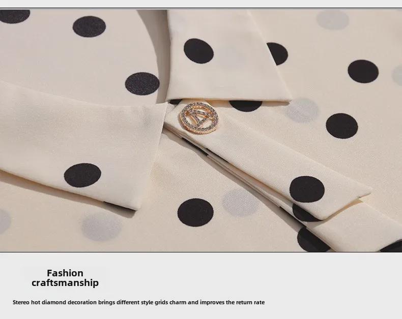 Women's Polka Dot Doll Collar Loose Tops - Summer 2023 Fashion