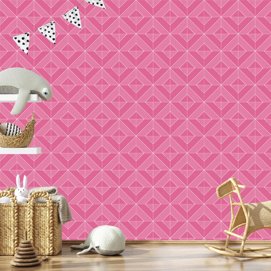 Geometric rhombus wallpaper powder pink, bottom powder pink 50x1000