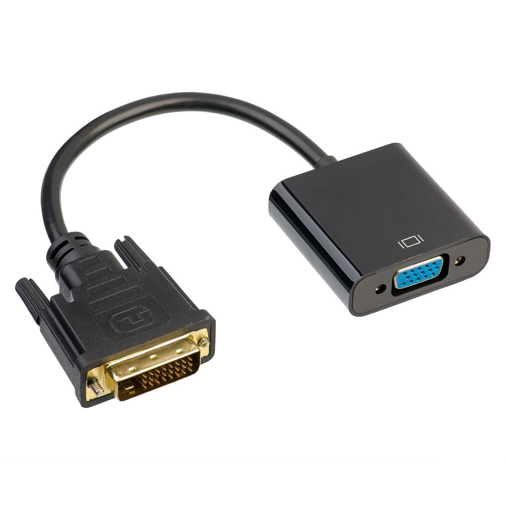 Konwerter VGA DVI 24+1 pin Akyga AK-AD-50 Adapter F/M do monitora z kablem 15cm