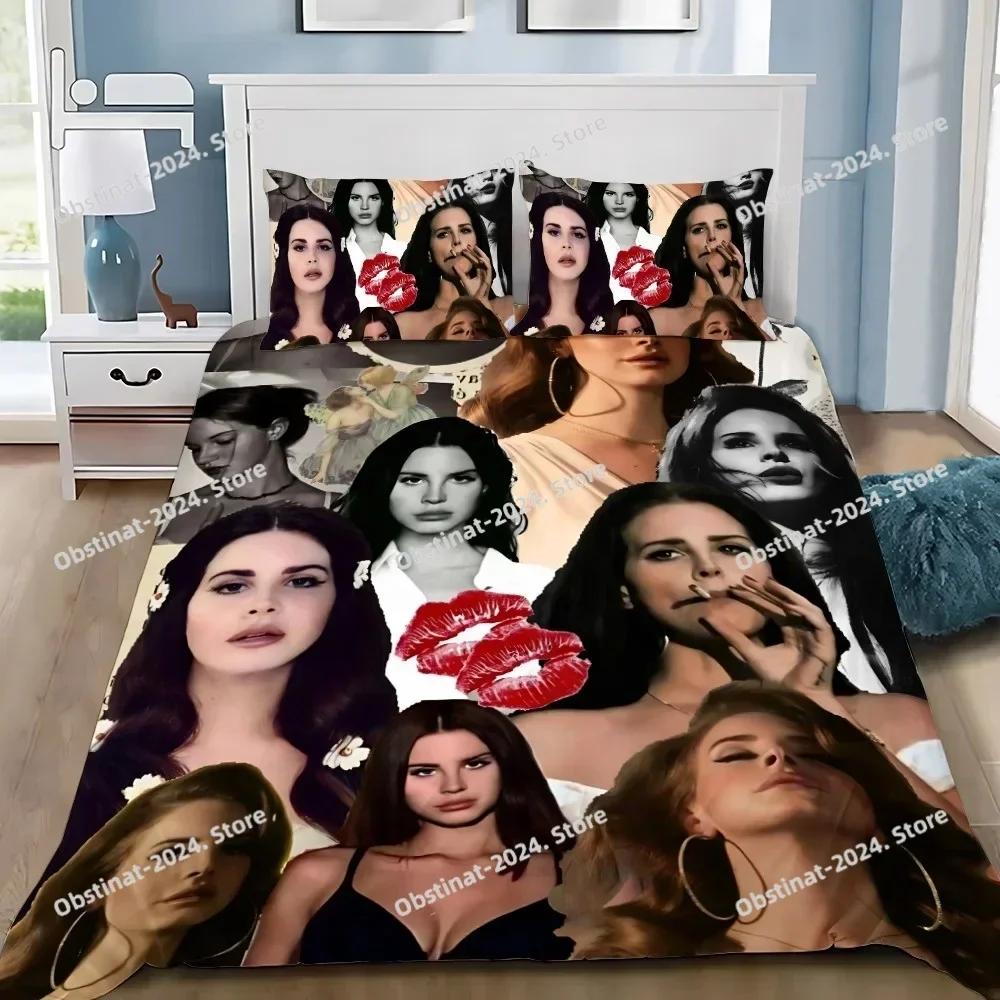 Singer Bettwäsche Set Bettbezug Kissenbezug Erwachsener Junge L-Lana D-Del Reys Mädchen Schlafzimmer Dekoration Kinder Geschenk Einzelbett Doppelbett Große Größe