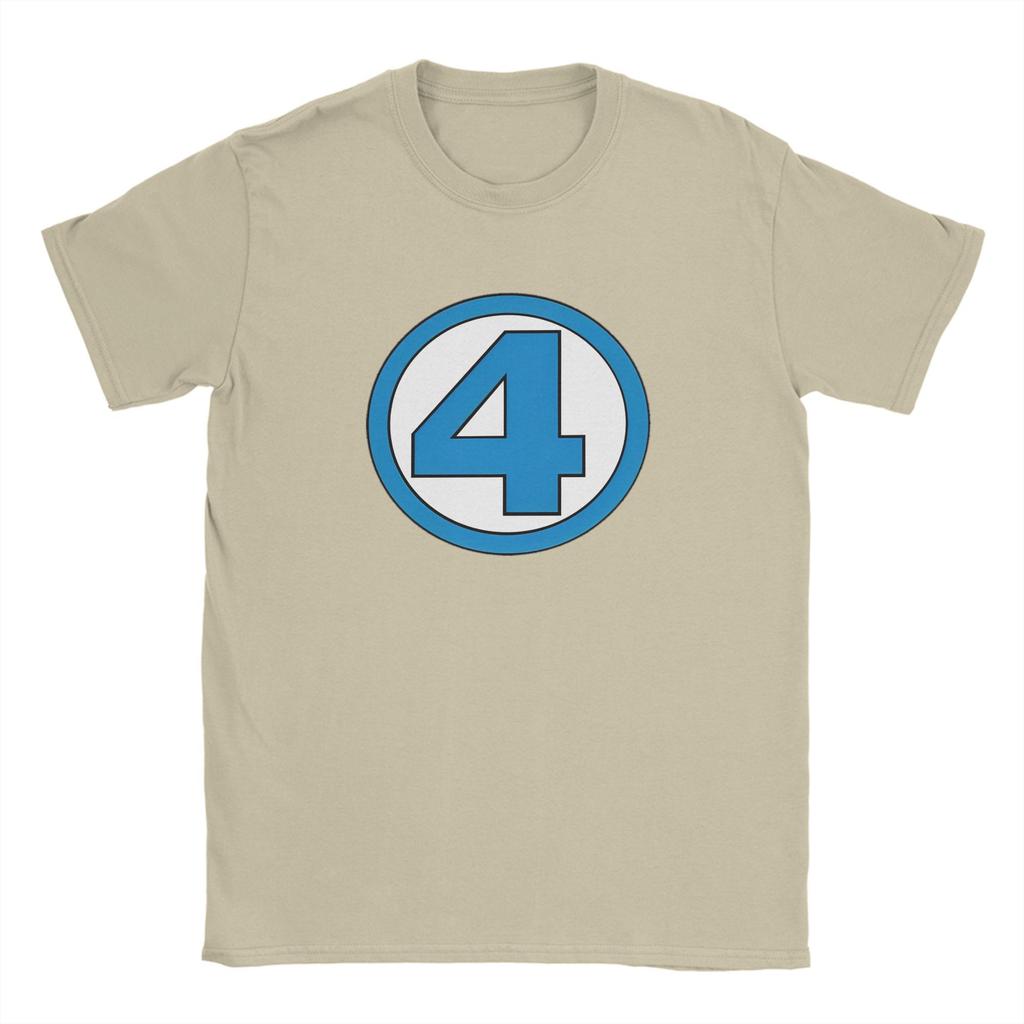 The Fantastic 4 T-Shirts Men  Vintage Cotton Tees Crewneck Short Sleeve T Shirts Birthday Gift Clothes