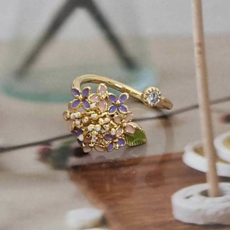 Ollia Brilliant Hortensienblüte Punkt Mode Ring