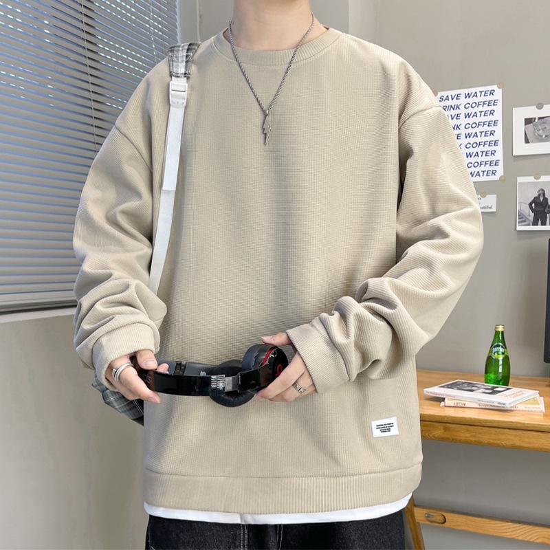 Fake Two-piece Sweater Men's Spring and Autumn Trendy Brand Long-sleeved T-shirt Loose Casual Youth Bottoming Shirt