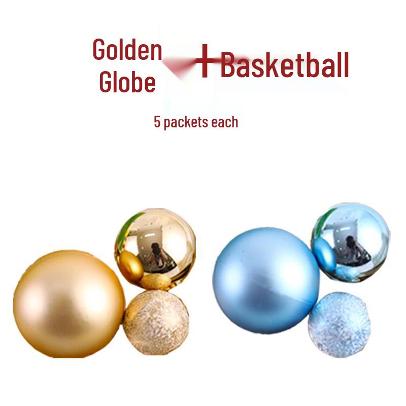 Festive Frosted Gold & Silver Ball Cake Decoration - Christmas & Birthday Iridescent Ornaments Topper