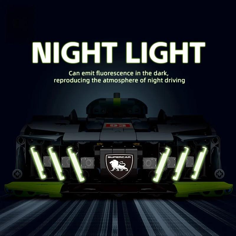 Technical NEW Peugeot 9X8 Hybrid Hypercar  Building Blocks Model Sports Car Vehicle Assembly Brick Toys Gift For Kid Boy Adult