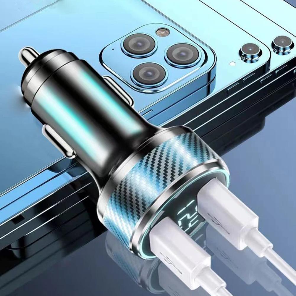300W Autoladegerät Duale USB-Anschlüsse Superschnellladung Mit Digitalanzeige Schnellladeadapter Für IPhone