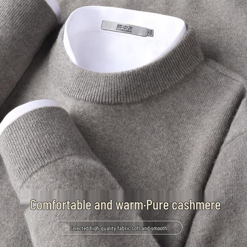 SNOWFLYING Men s 100% Cashmere Crew Neck Sweater M