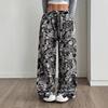 Women's Drawstring Waist Camouflage Wide Leg Pants Casual Loose Streetwear Trousers