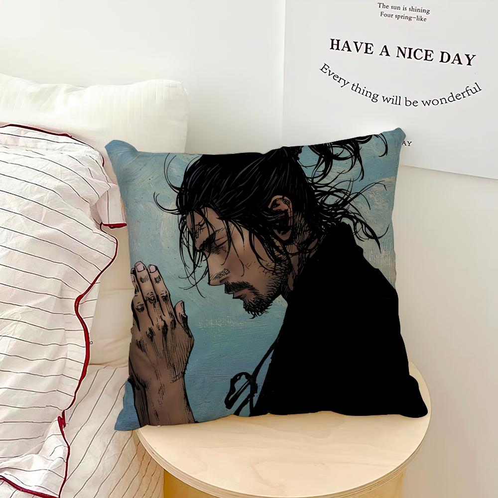 Manga Vagabond Cool Pillow Case Sofa Living Room Bedroom Headboard Backrest Cushion Square Cushion Nap Time