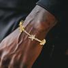 Full Zircon Star Shape Bracelet For Women Men Hip Hop Rock Style Gold Color Bling Bling Zircon Charm Bangle Hand Jewelry Gifts