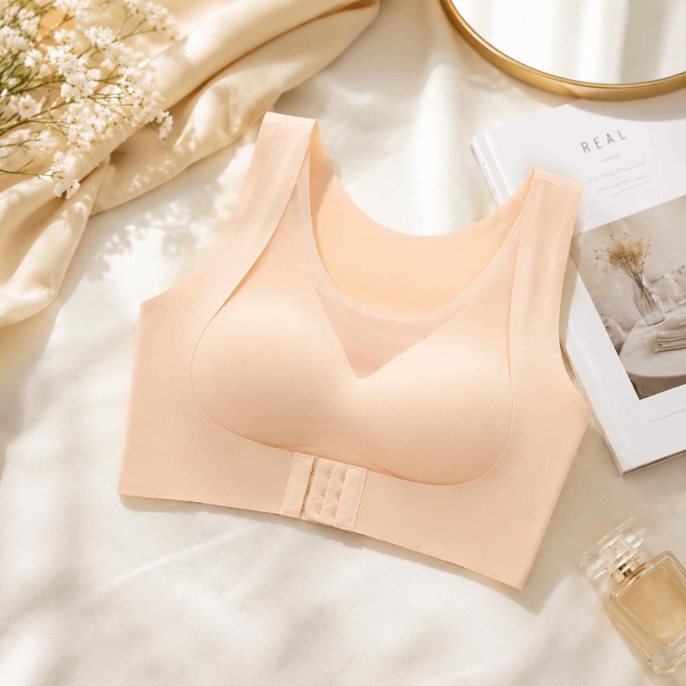 Front Closure Wireless Underwear Cross Back Women Support Brassiere Posture Corrector Bra  Fitness
