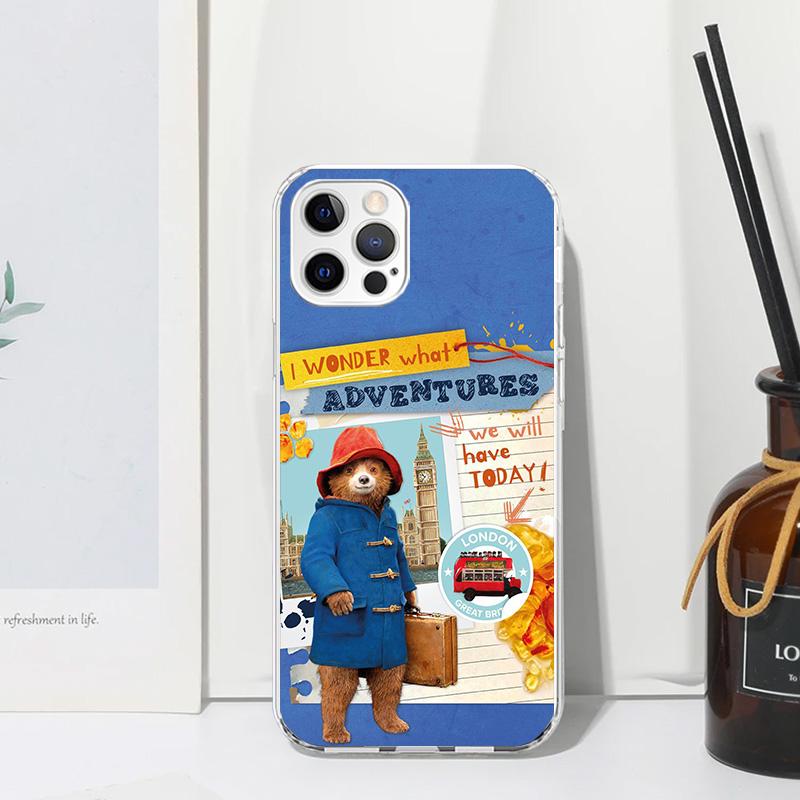 Cute P-PaddingtonS Bear Phone Case For Iphone 17 Air 16 15 Plus 16E 14 Pro Max 13 Mini 12 11 7 8 SE Fundas Soft Back Cover 17 Ai