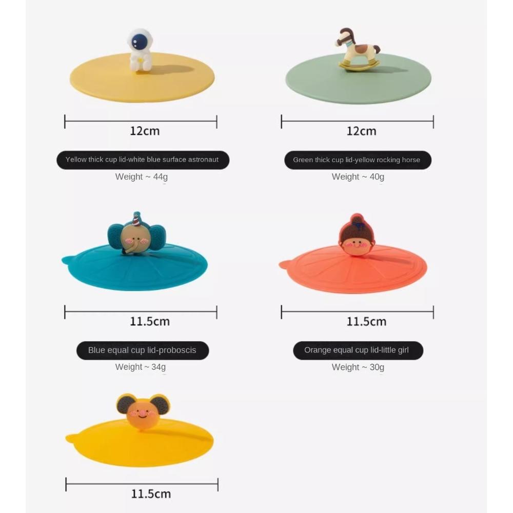 Heat-Resistant Sealed Lids Leak Proof Suction Cup Cover Cute Dustproof Cup Cover  Tea