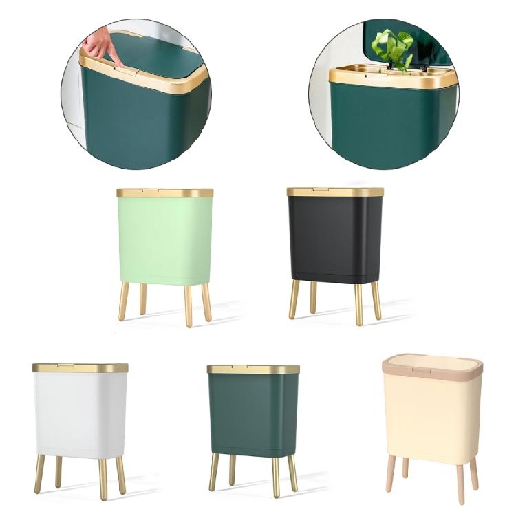 Standing Trash Can Trash Bin with Press Open Lid Neutralizes Odors Standard Garbage Bags Trash Can