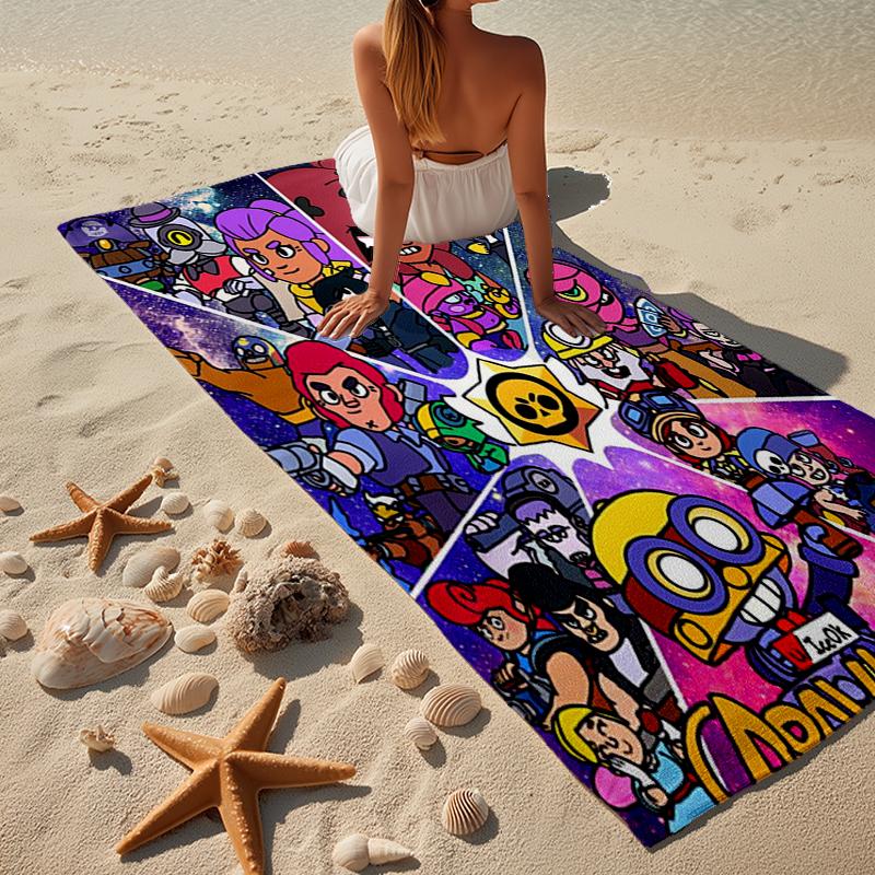 Game Brawl Adventure Heroes Beach Towel, Super Soft Microfiber, Gift for Her/Him, Birthday, for Pool, Beach, Travel, Home Decor Fan Gifts