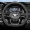 Genuine Leather Steering Wheel Cover for 24 Geely Models: Haoyue L, Xingyue L, Zhiqing, Xingrui, Binrui, Binyue - Green