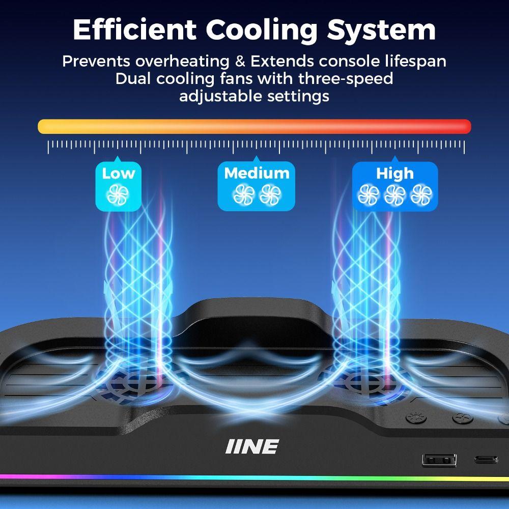 Plug-and-Play Expansion Base Three Gears Wind Speed Cooling Fan Dock for Switch 2 Game Accessories