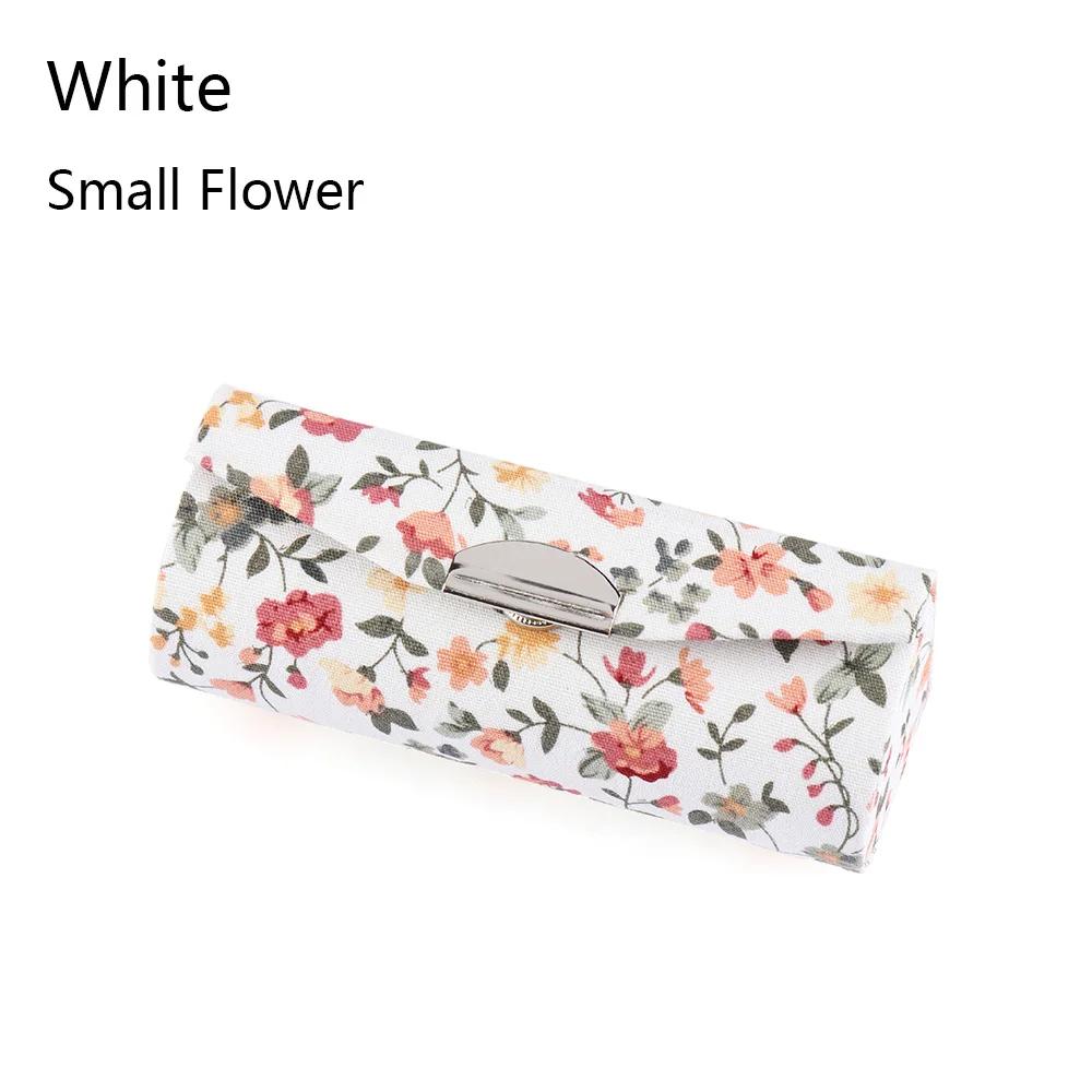 Draagbare Lippenstift Case Retro Geborduurde Bloem Designs Lipgloss Doosje Met Spiegel Lippenstift Verpakking Doos Vrouwen Sieraden Houder