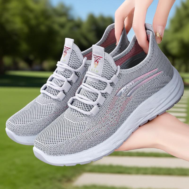 Shoes women's casual shoes foreign trade women's shoes versatile soft sole women's single shoes middle-aged and elderly mother shoes flying woven br