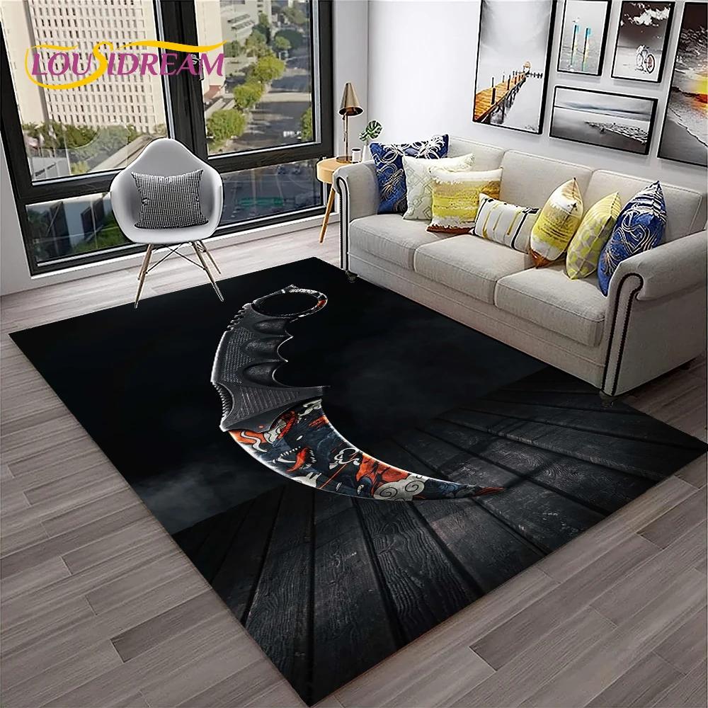 Gewehrmesser Pistolenpatrone USP, AK, M4, AWP, Gewehrteppich für Zuhause, Wohnzimmer, Schlafzimmer, Sofa, Fußmatte, Dekor, rutschfeste Bodenmatte für Kinder