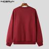 INCERUN Men Casual Eound Neck Long Sleeve Print Pullovers Sweatshirts